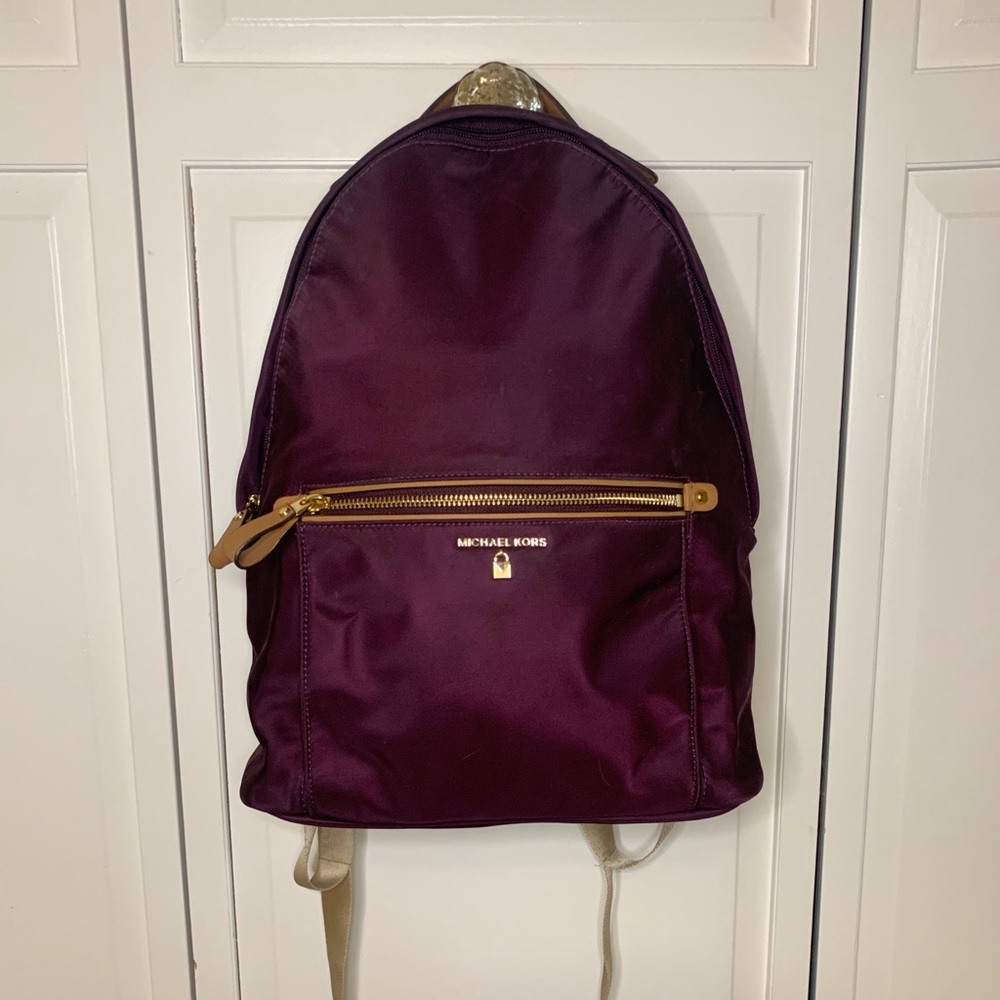 Michael Kors Burgundy Kelsey Nylon Backpack